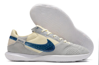 Nike Street Gato IC Indoor & Futsal Soccer Shoes - Grey/Beige/Blue
