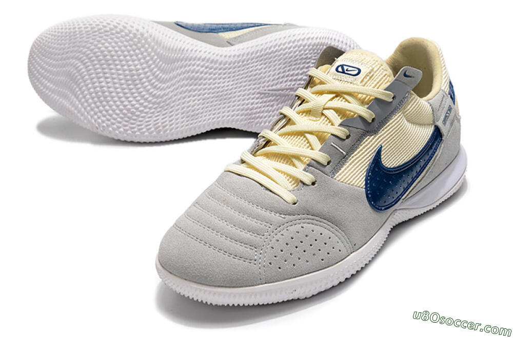 Nike Street Gato IC Indoor & Futsal Soccer Shoes - Grey/Beige/Blue 3