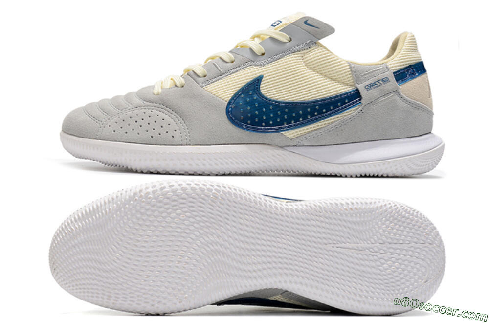 Nike Street Gato IC Indoor & Futsal Soccer Shoes - Grey/Beige/Blue 0