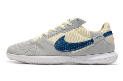 Nike Street Gato IC Indoor & Futsal Soccer Shoes - Grey/Beige/Blue