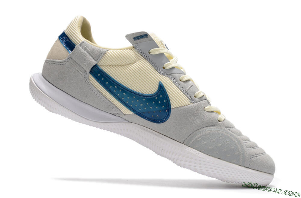 Nike Street Gato IC Indoor & Futsal Soccer Shoes - Grey/Beige/Blue 4
