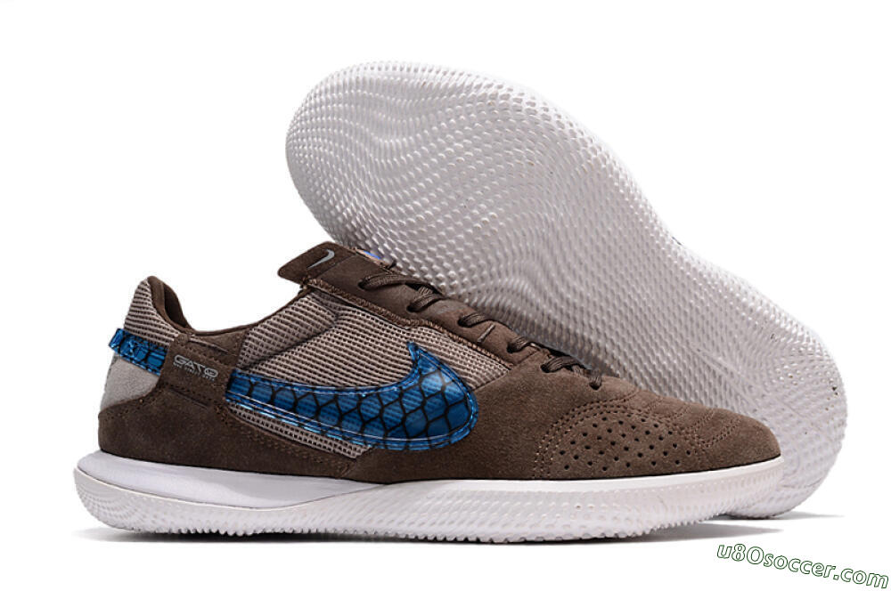 Nike Street Gato IC Indoor & Futsal Soccer Shoes - Brown/Blue/White 1