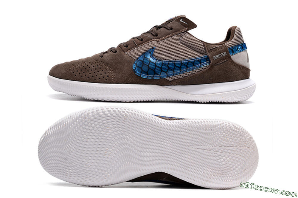 Nike Street Gato IC Indoor & Futsal Soccer Shoes - Brown/Blue/White 0
