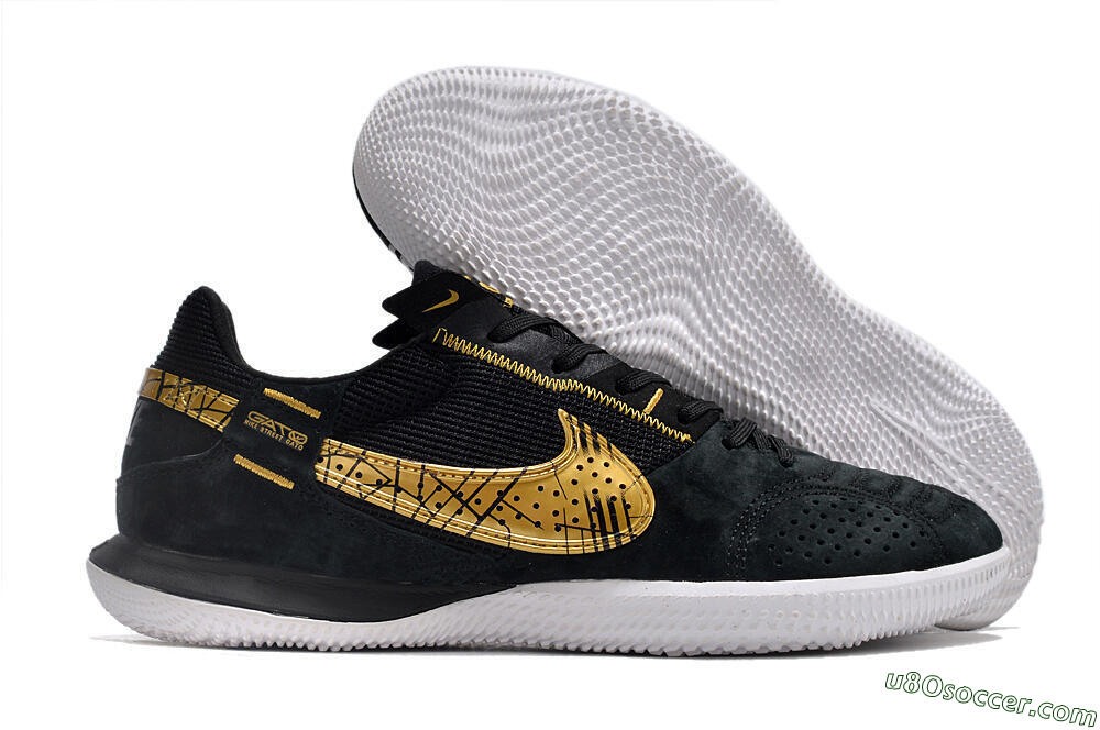 Nike Street Gato IC Indoor & Futsal Soccer Shoes - Black/Gold/White 1