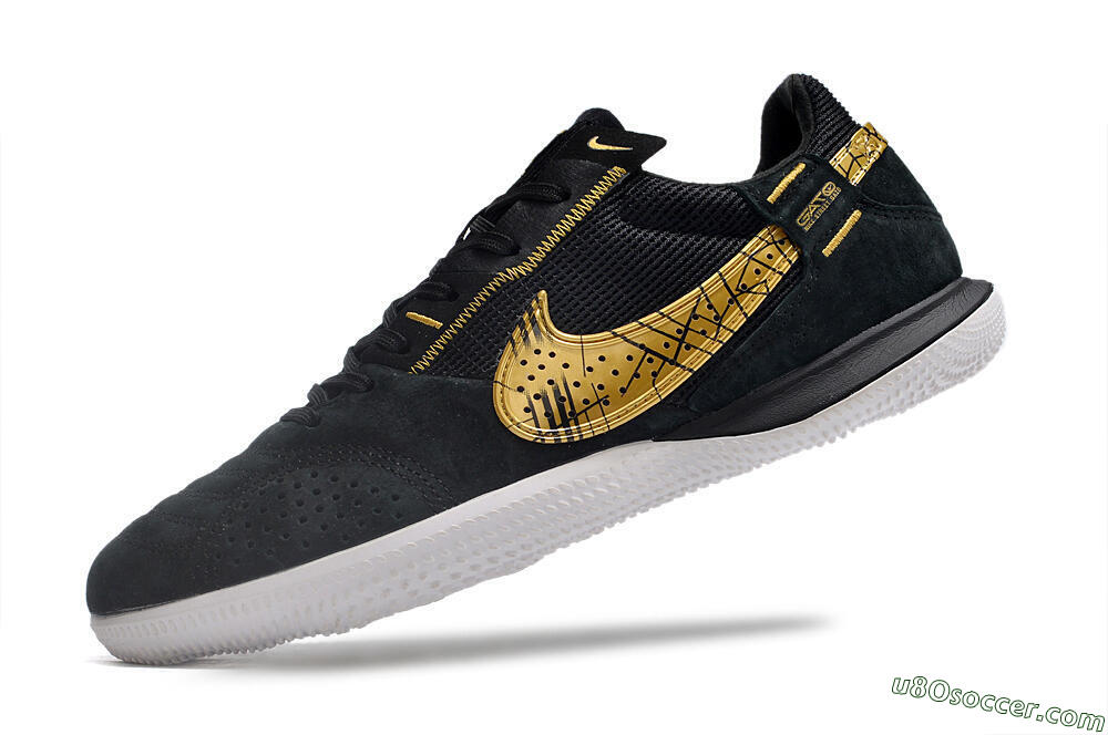 Nike Street Gato IC Indoor & Futsal Soccer Shoes - Black/Gold/White 5