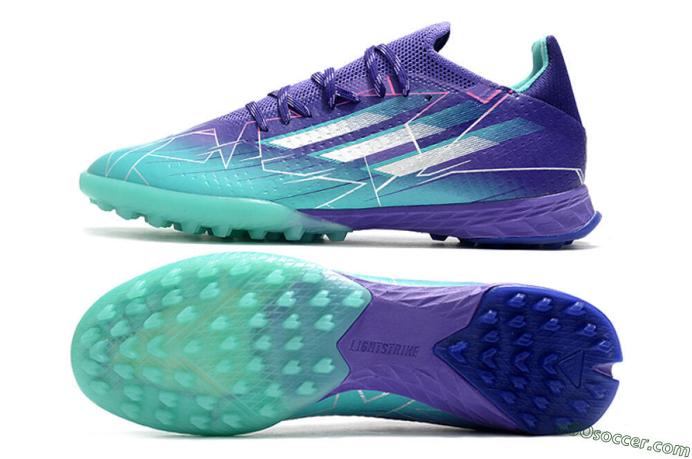 Adidas X Speedflow.1 TF Artificial Turf Soccer Shoes - Jade/Silver/Purple 0