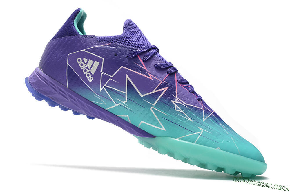 Adidas X Speedflow.1 TF Artificial Turf Soccer Shoes - Jade/Silver/Purple 4