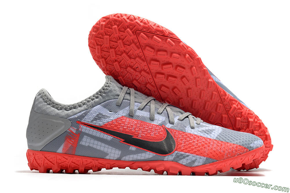 Nike Mercurial Vapor 13 Pro TF Artificial Turf Soccer Shoes - Grey/Black/Red 1