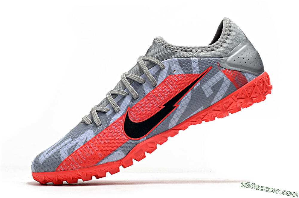 Nike Mercurial Vapor 13 Pro TF Artificial Turf Soccer Shoes - Grey/Black/Red 5
