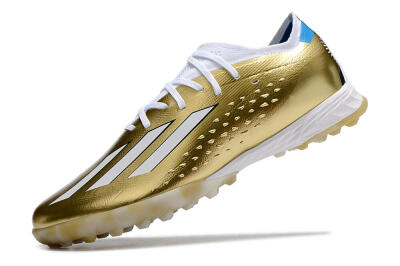Adidas X Speedportal.1 TF Artificial Turf Soccer Shoes - Gold/White/Blue
