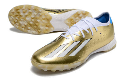 Adidas X Speedportal.1 TF Artificial Turf Soccer Shoes - Gold/White/Blue