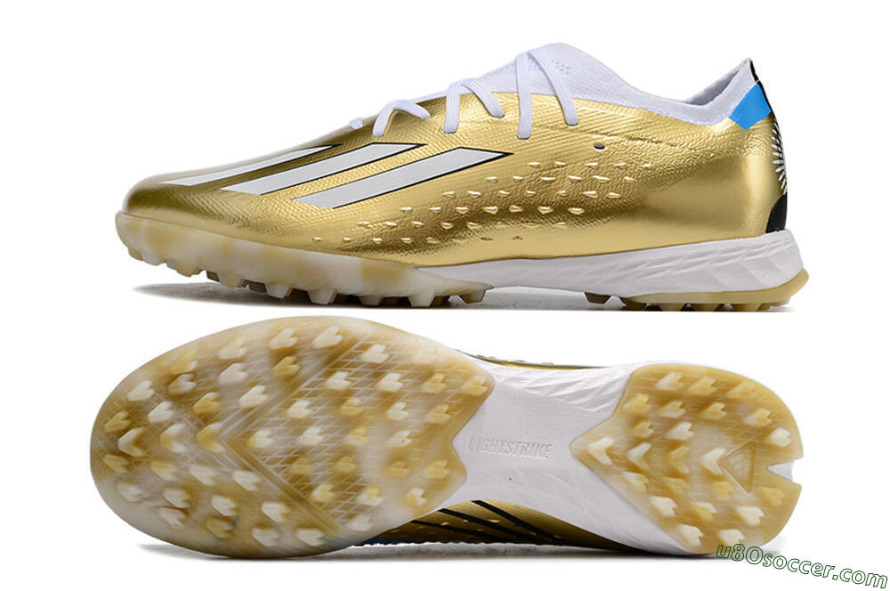 Adidas X Speedportal.1 TF Artificial Turf Soccer Shoes - Gold/White/Blue 0