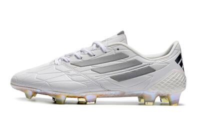Adidas F50 Adizero Ghosted FG Firm Ground Soccer Cleats - White/Grey/Silver