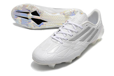 Adidas F50 Adizero Ghosted FG Firm Ground Soccer Cleats - White/Grey/Silver