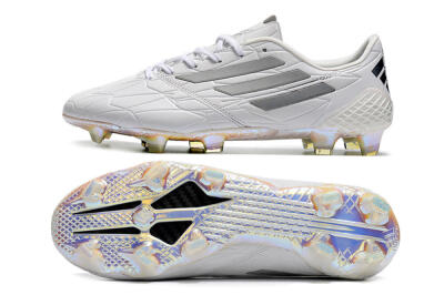 Adidas F50 Adizero Ghosted FG Firm Ground Soccer Cleats - White/Grey/Silver