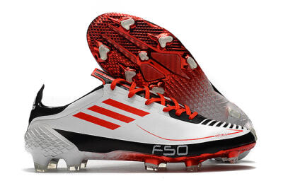 Adidas F50 Adizero Ghosted FG Firm Ground Soccer Cleats - White/Red/Black