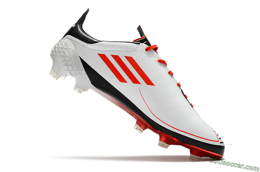 Adidas F50 Adizero Ghosted FG Firm Ground Soccer Cleats - White/Red/Black 4