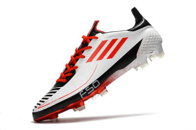 Adidas F50 Adizero Ghosted FG Firm Ground Soccer Cleats - White/Red/Black