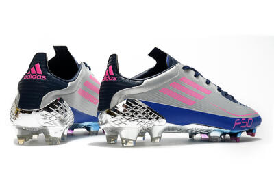 Adidas F50 Adizero Ghosted FG Firm Ground Soccer Cleats - Silver/Pink/Blue