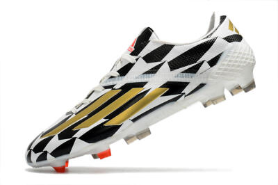 Adidas F50 Adizero Ghosted FG Firm Ground Soccer Cleats - White/Black/Gold