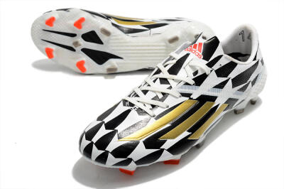 Adidas F50 Adizero Ghosted FG Firm Ground Soccer Cleats - White/Black/Gold