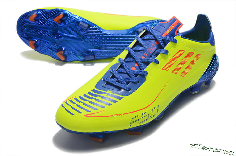 Adidas F50 Adizero Ghosted FG Firm Ground Soccer Cleats - Yellow/Red/Blue 3