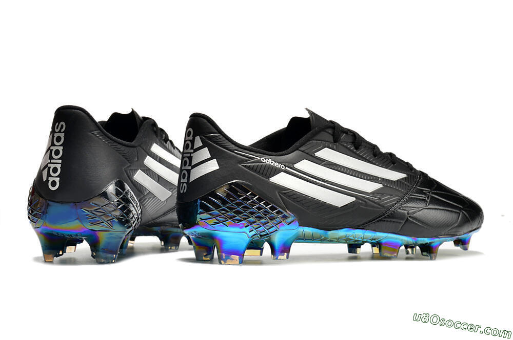 Adidas F50 Adizero Ghosted FG Firm Ground Soccer Cleats - Black/White/Gold 6