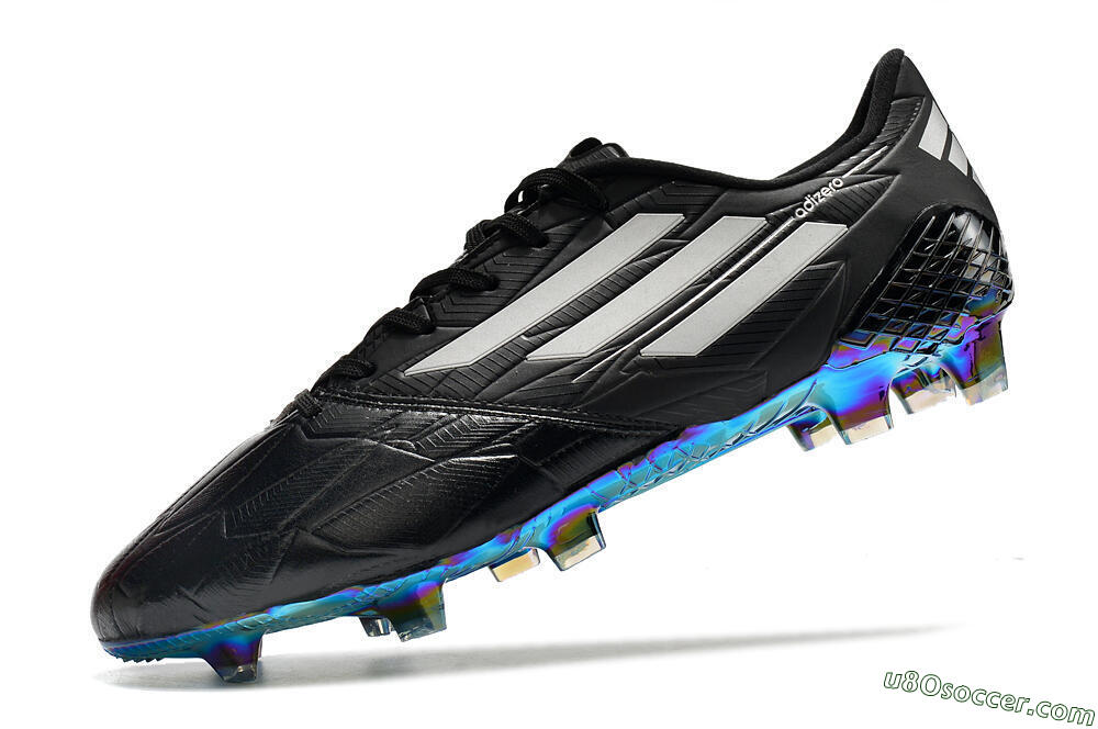 Adidas F50 Adizero Ghosted FG Firm Ground Soccer Cleats - Black/White/Gold 5