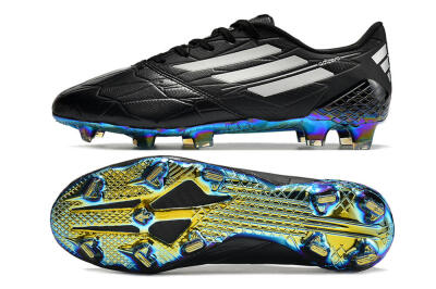 Adidas F50 Adizero Ghosted FG Firm Ground Soccer Cleats - Black/White/Gold