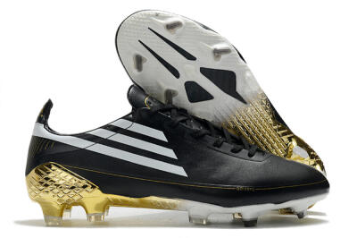 Adidas F50 Adizero Ghosted FG Firm Ground Soccer Cleats - Black/White/Gold