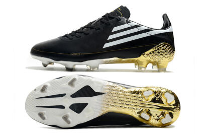 Adidas F50 Adizero Ghosted FG Firm Ground Soccer Cleats - Black/White/Gold
