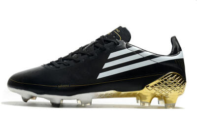 Adidas F50 Adizero Ghosted FG Firm Ground Soccer Cleats - Black/White/Gold