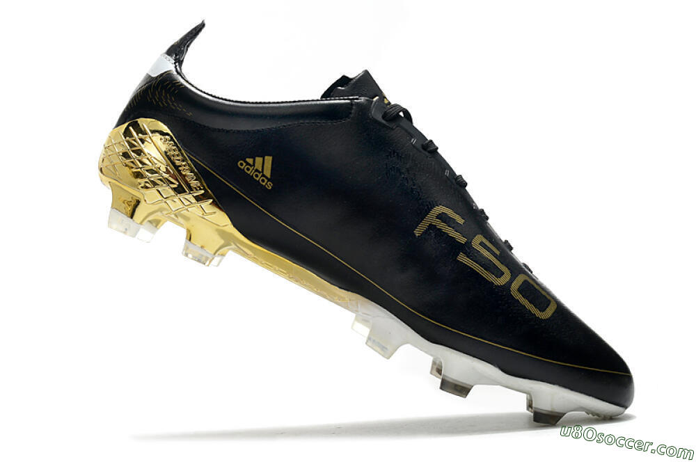 Adidas F50 Adizero Ghosted FG Firm Ground Soccer Cleats - Black/White/Gold 4