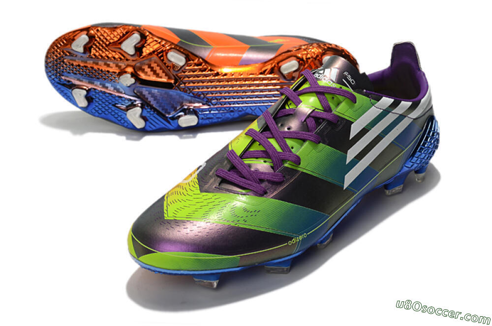 Adidas F50 Adizero Ghosted FG Firm Ground Soccer Cleats - Purple/Blue/Yellow 3