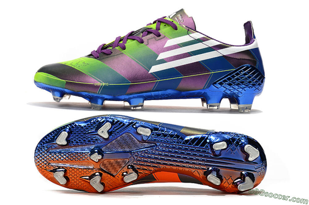 Adidas F50 Adizero Ghosted FG Firm Ground Soccer Cleats - Purple/Blue/Yellow 0