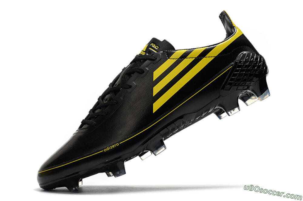 Adidas F50 Adizero Ghosted FG Firm Ground Soccer Cleats - Black/Yellow 5
