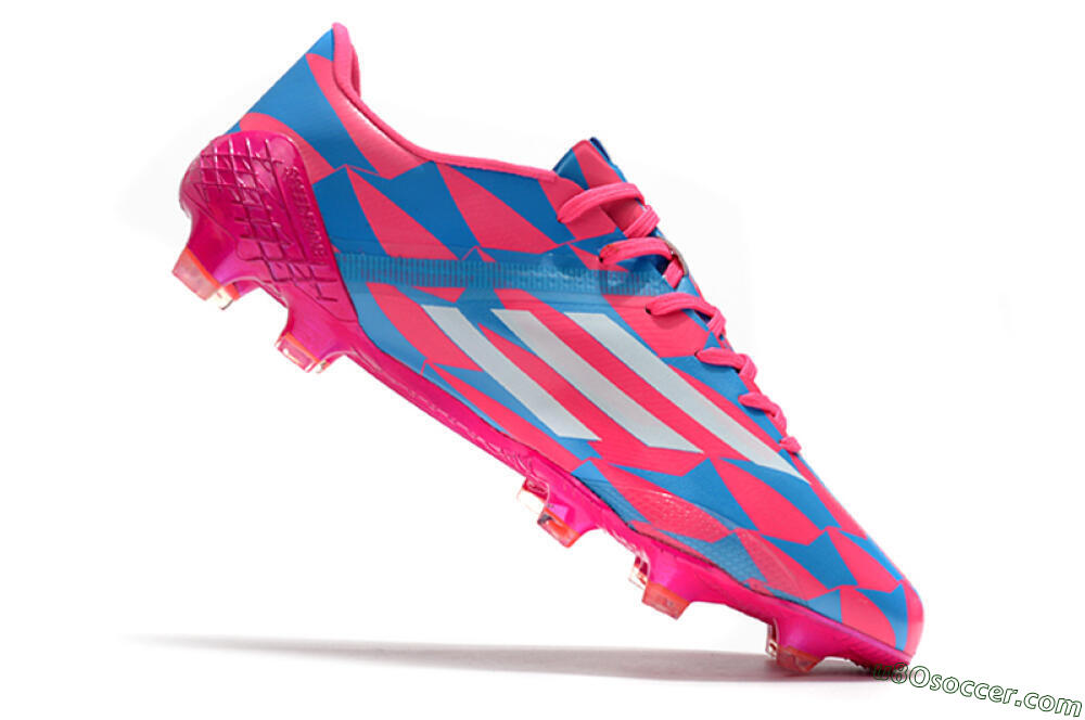 Adidas F50 Adizero Ghosted FG Firm Ground Soccer Cleats - Pink/White/Blue 4