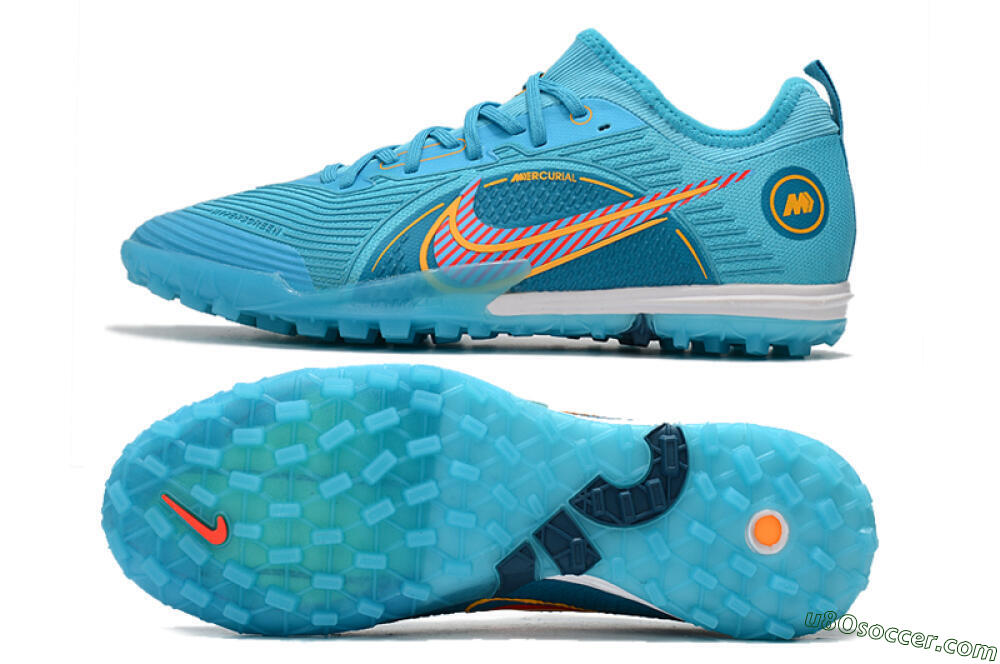 Nike Mercurial Vapor 14 Pro TF Artificial Turf Soccer Shoes - Jade/Yellow/Red 0