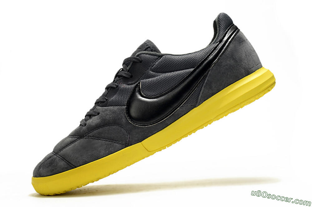 Nike Premier 2 Sala IC Indoor & Futsal Soccer Shoes - Grey/Black/Yellow 5