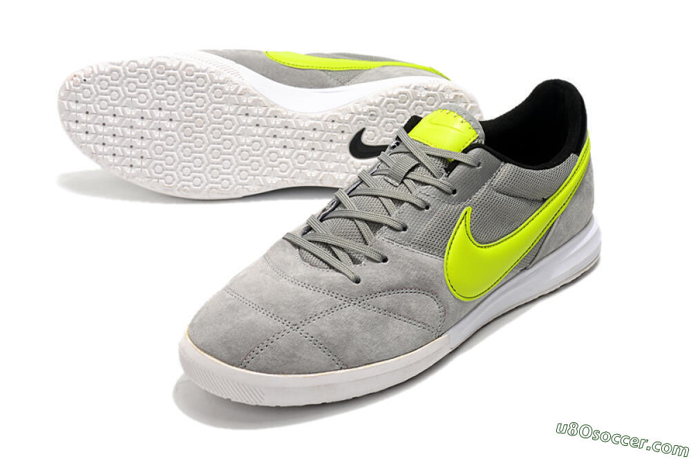 Nike Premier 2 Sala IC Indoor & Futsal Soccer Shoes - Grey/Yellow/Black 3