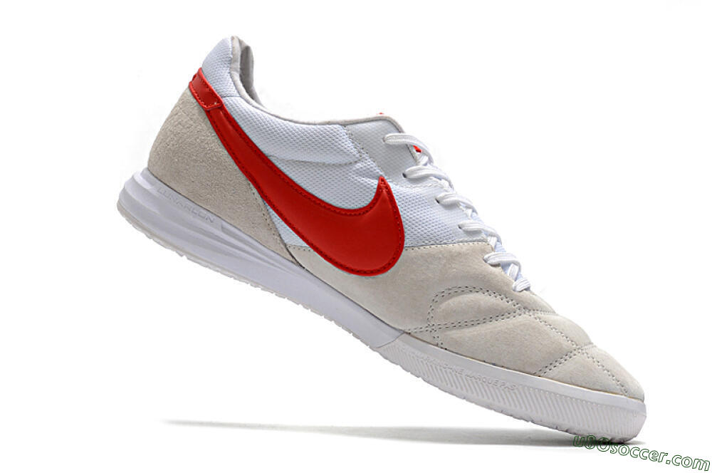 Nike Premier 2 Sala IC Indoor & Futsal Soccer Shoes - Grey/White/Red 4