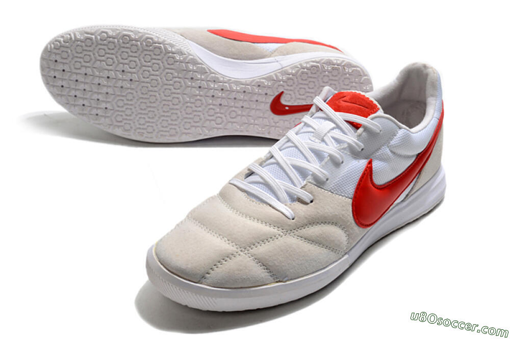 Nike Premier 2 Sala IC Indoor & Futsal Soccer Shoes - Grey/White/Red 3