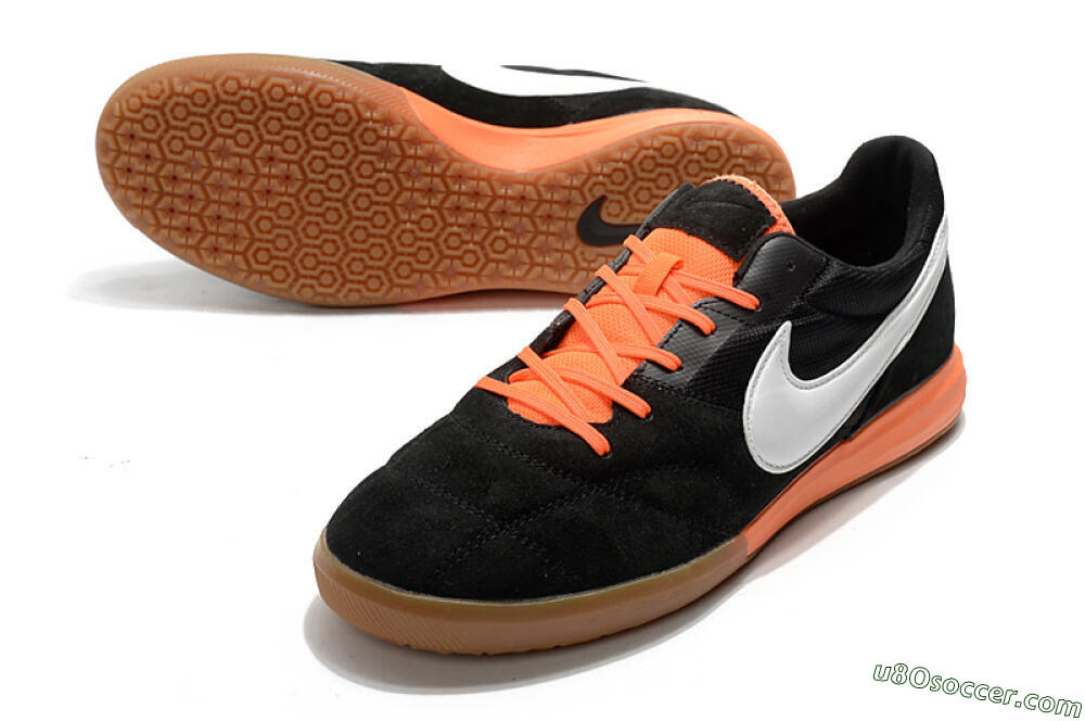 Nike Premier 2 Sala IC Indoor & Futsal Soccer Shoes - Black/White/Brown 3