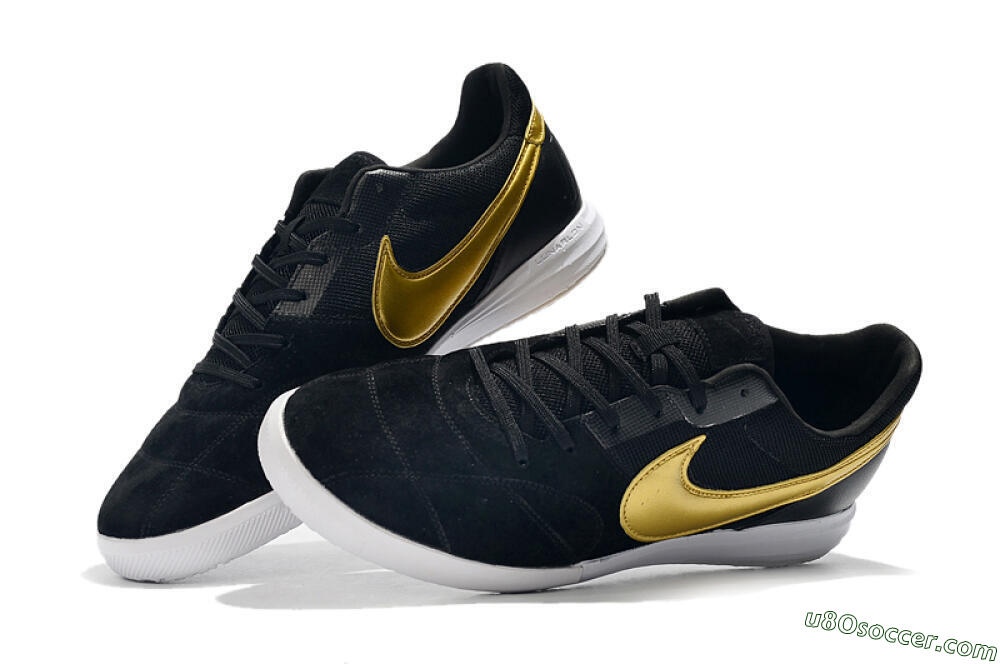 Nike Premier 2 Sala IC Indoor & Futsal Soccer Shoes - Black/Gold/White 6