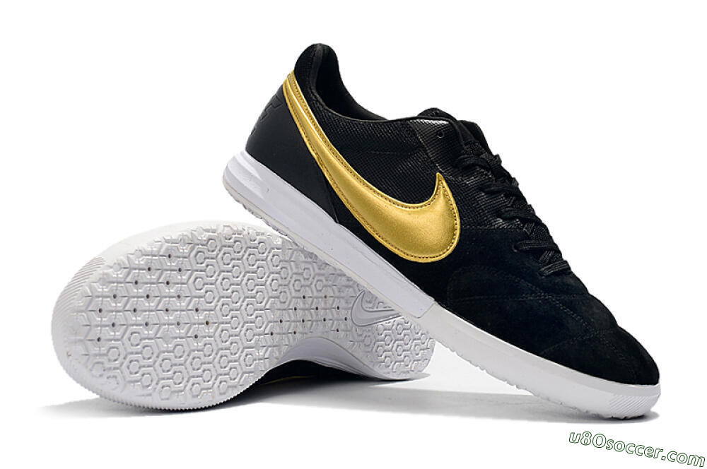 Nike Premier 2 Sala IC Indoor & Futsal Soccer Shoes - Black/Gold/White 4