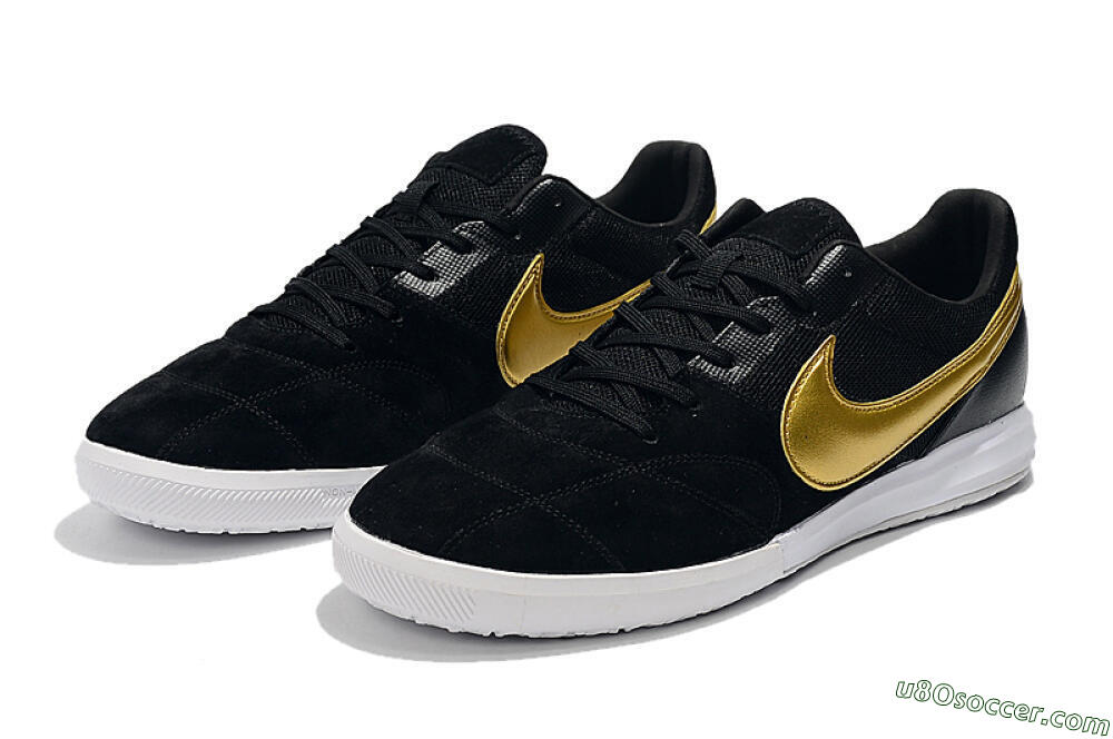 Nike Premier 2 Sala IC Indoor & Futsal Soccer Shoes - Black/Gold/White 5