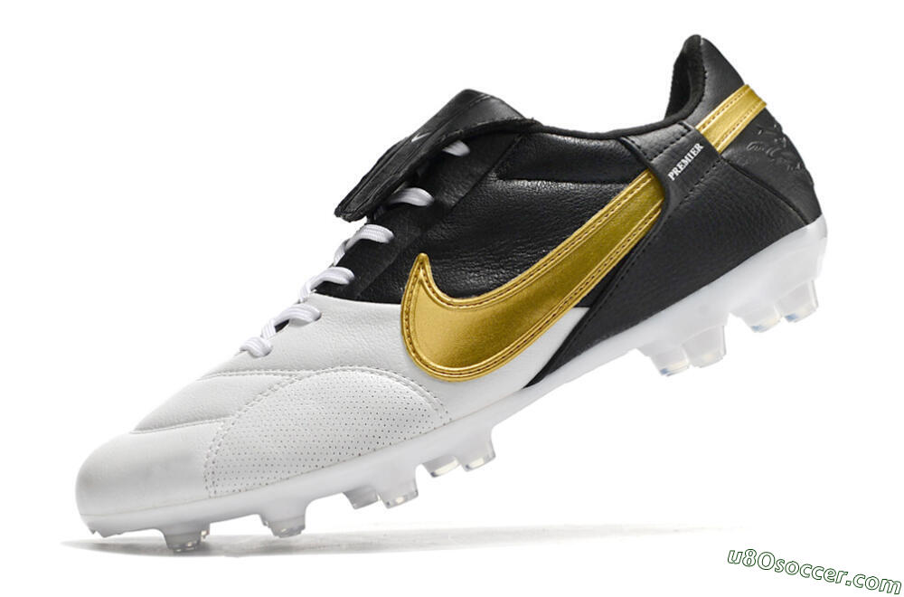 Nike The Premier 3 FG Firm Ground Soccer Cleats - White/Gold/Black 5