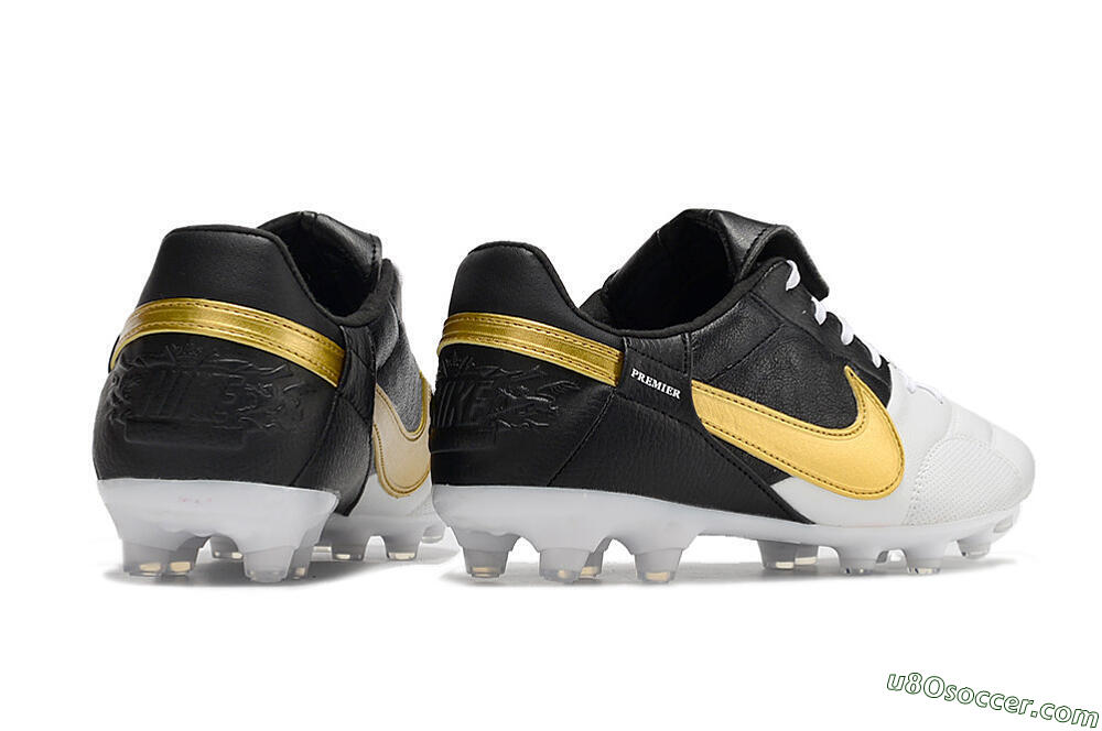 Nike The Premier 3 FG Firm Ground Soccer Cleats - White/Gold/Black 6