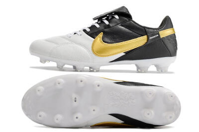 Nike The Premier 3 FG Firm Ground Soccer Cleats - White/Gold/Black