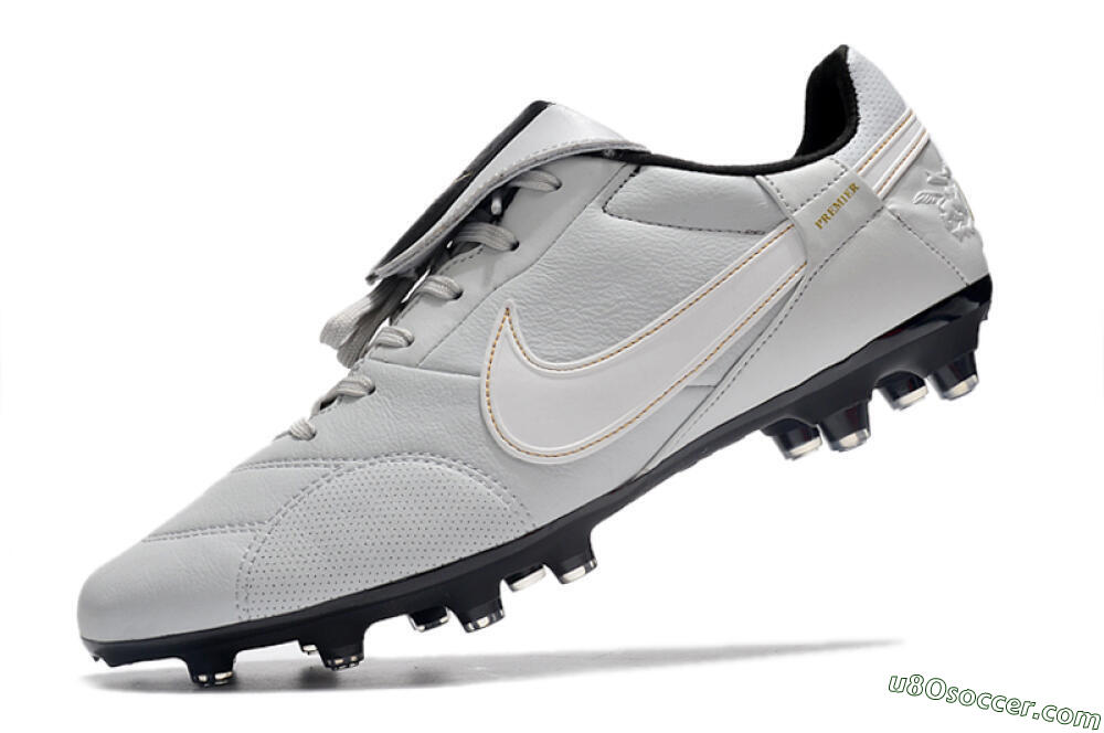 Nike The Premier 3 FG Firm Ground Soccer Cleats - Grey/White/Black 5